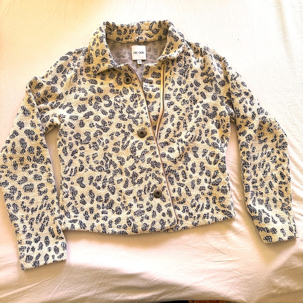 Nic and Zoe , cheetah print moto jacket Size M
